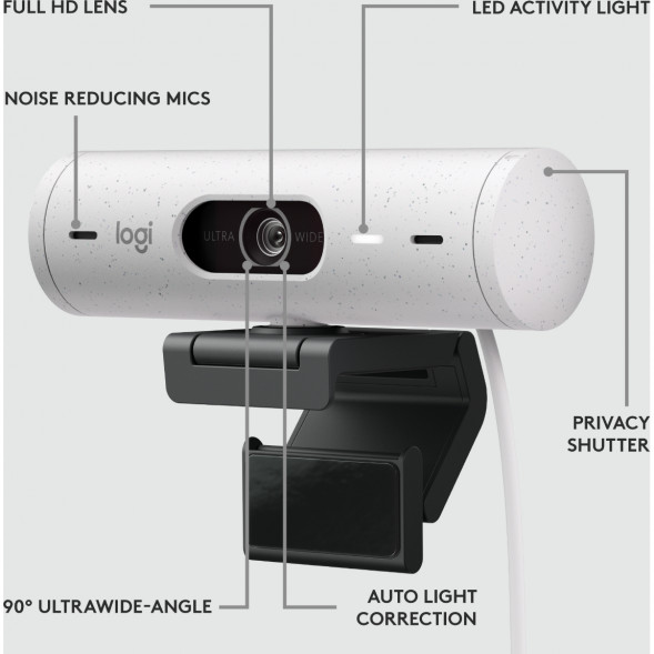 Веб-камера Logitech Brio 500, белый в Улан-Удэ